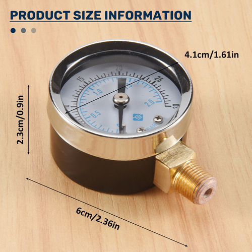 Manómetro L8, 0 - 30 Psi, 0 - 2 Bar, Manómetro De Esfera Com