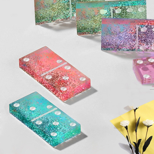Molde De Cristal Para Hacer Tú Mismo Con Pegamento, Dominó,