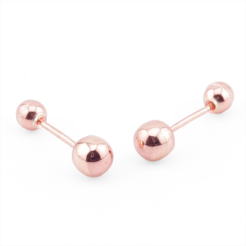 Evoque Broquel Dormilona 3 Mm Oro Rosa 10k | Aretes