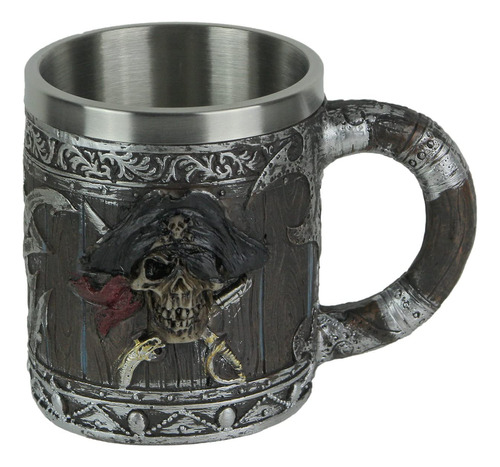 Taza Calavera Pirata Con Bandana Roja 4