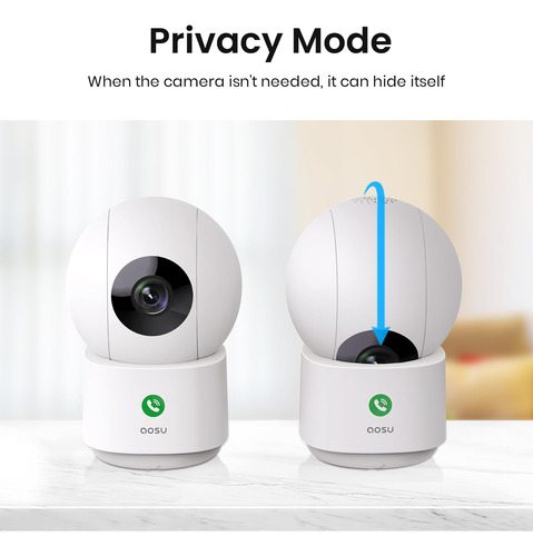 Câmera De Segurança Aosu 2k Indoor 360° View Wifi Compatível