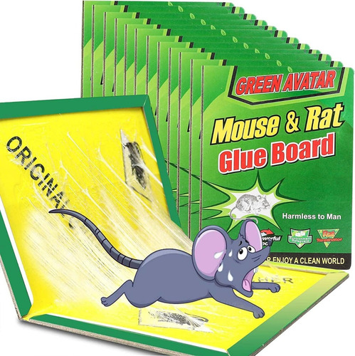 Pack 12 Trampas Para Ratones Pegajosa Libro Pega Raton