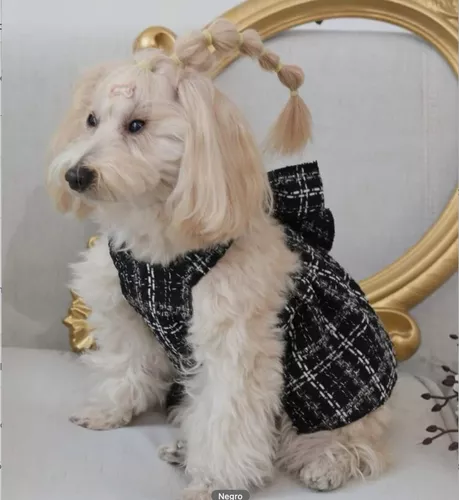 Vestido Elegante, Tela Tweed Estilo Chanel Perro/ Gato, Lazo