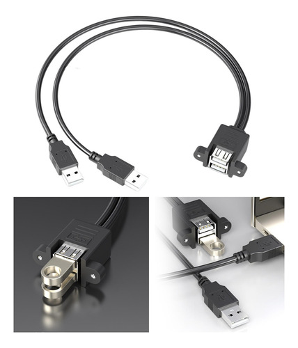 Paquete De 2-4 Cables De Extensión Usb 2.0, Doble Cable,