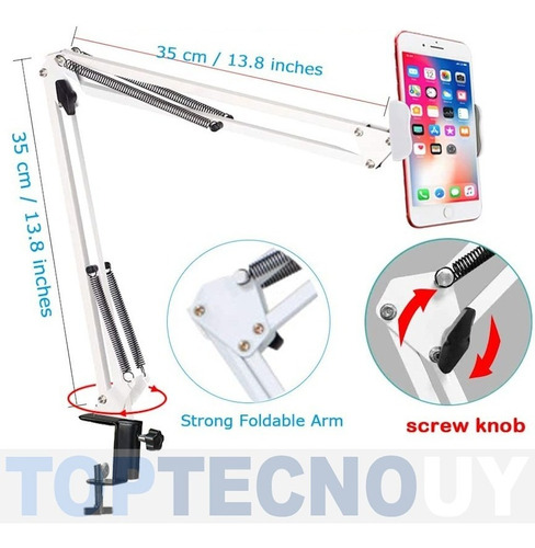 Imagen 5 de 7 de Soporte Celular Tablet Escritorio Mesa Brazo Extensible Pro®