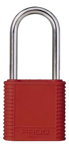 Cadeado Haste Longa 35 X 50 Vermelho Bloqueio - Pado