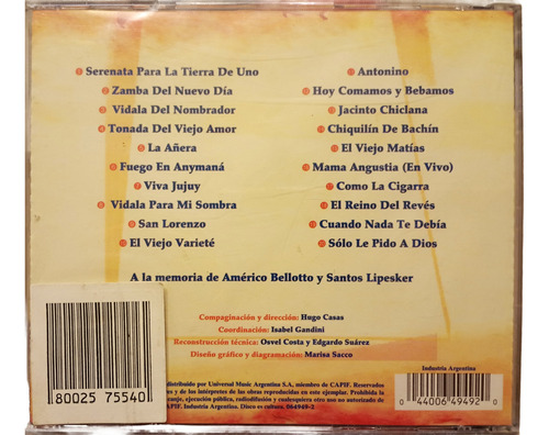 Cuarteto Zupay + W. Belloso Curso De Danzas Folklóricas 2 Cd