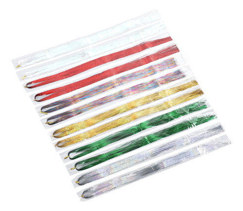 Kit Hair Tinsel Strand, 12 Peças De Extensões Coloridas E Br