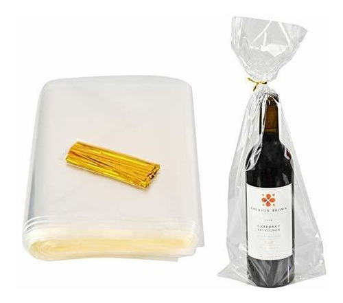 Home-x Clear Gift Bags With Iron Ties, Food Grade, Bpa Free,