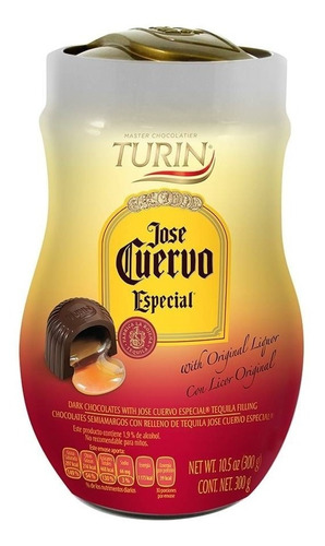 Chocolates Rellenos Con Tequila José Cuervo  Frasco 300 G