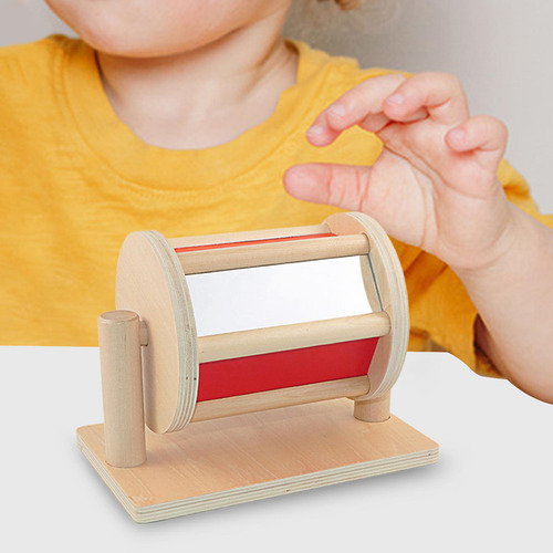 Materiales Montessori Rolling Rainbow Drum Toys Roller