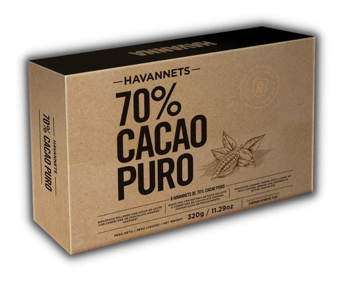Havannets 70% Cacao Puro 8 Unidades