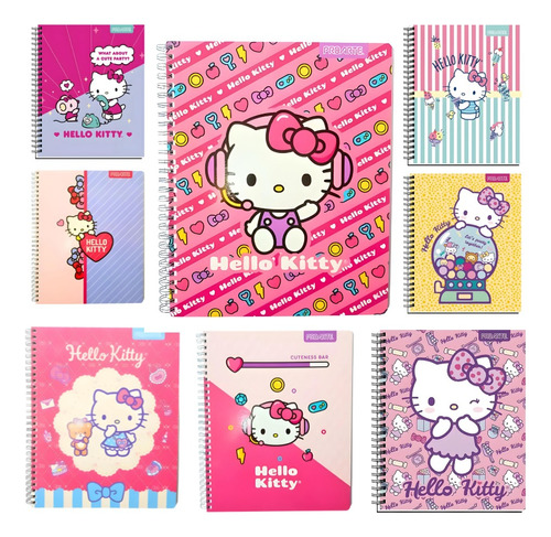Pack 5 Cuadernos Hello Kitty Universitario Proarte 100h 7mm 