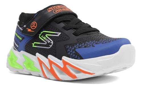 Zapatilla Skechers  flex Glow Bolt 400138l-bkbl Para Niños