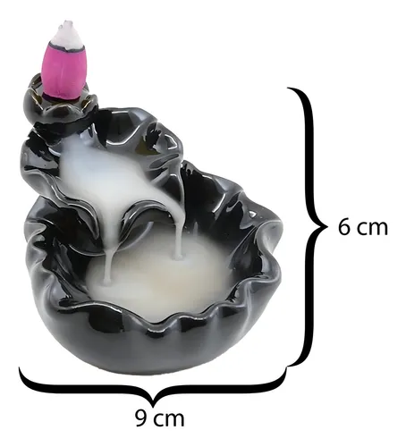 Fuente Cascada Humo Porta Sahumerio 10 Conos De Flor Color Negro | MercadoLibre