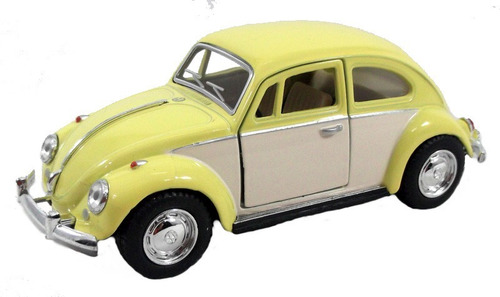 Fusca De Metal Amarelo Saia Blusa 1967 1/32 Volks Miniatura