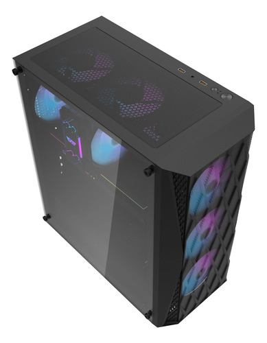 Gabinete Gamer Darkflash Dk352 Mesh Atx 4 Fans Rgb Incluidos Negro