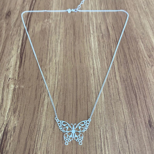 Imagen 4 de 10 de Collar Mariposa Plata .925 Agálea Mujer