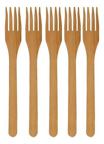 Tenedor De Mesa Bamboo Premium De Bambú Macizo 8, Vajilla Re