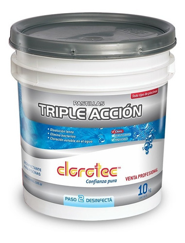 Pastillas De Cloro Triple Accion Clorotec 10 Kgs