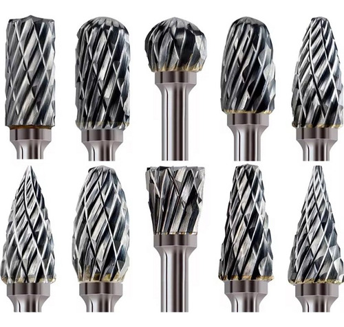Kit Mini Retifica Remoção Rebarba Tungstênio Hss 10 Uni Prom