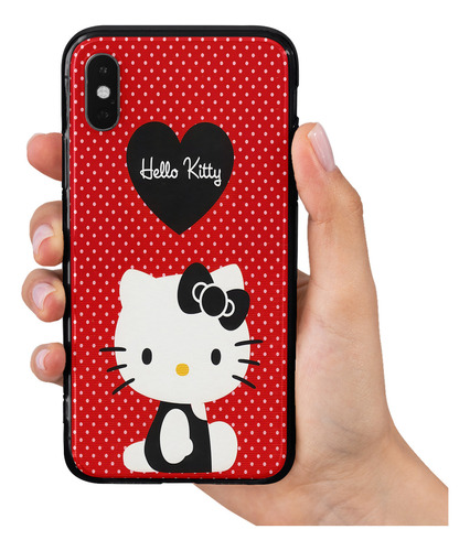 Funda Para iPhone En Todos Los Modelos Hello Kitty Black.