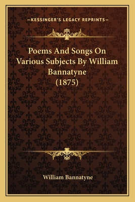 Libro Poems And Songs On Various Subjects By William Bann...