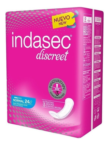 Indasec Discret Normal Apósito Para Incontinencia X 24 U.