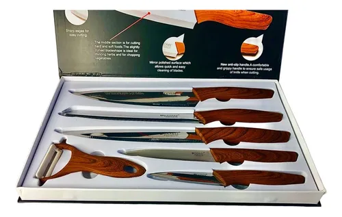 comprar Juego Kit Set Cuchillos Todo En Uno 5 Cuchillos Profesionale