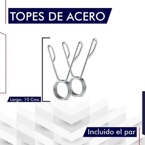Kit X2 Mancuernas Pesas Negras Acero Huecas Con Topes 40cm