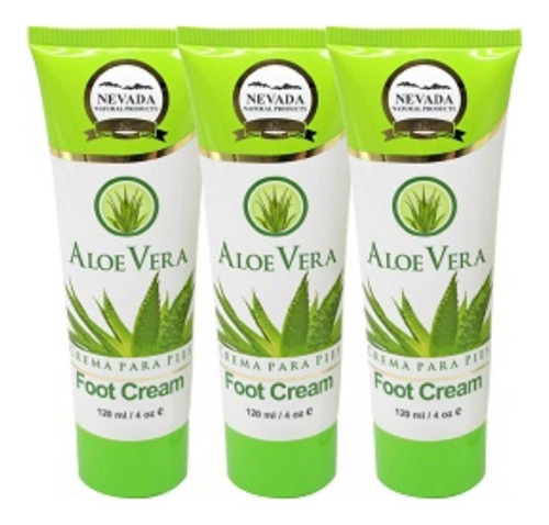 3 Crema Hidratante Para Pies De Aloe Vera Nevada Natural 120