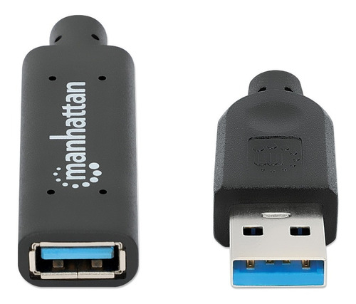 Cable Ext. Usb 3.0 Manhattan153751 10m, 5gbps, Amplif. Señal Color Negro
