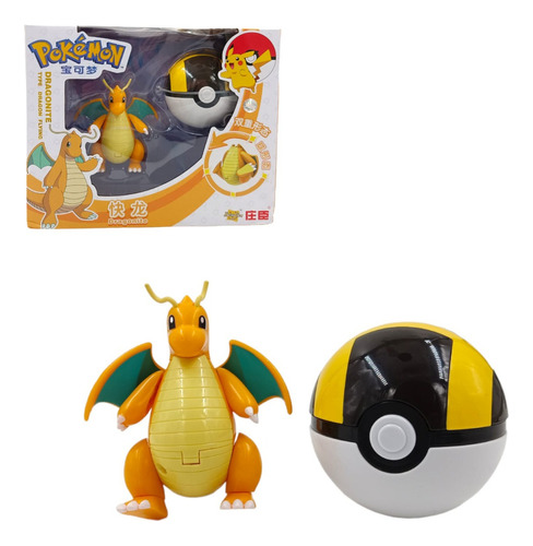 Pokemon Pokebola Dragonite Figura Coleccionable Lanzador Pop