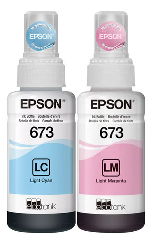Kit Refis Epson T673 Magenta Claro Lm + Ciano Light Lc