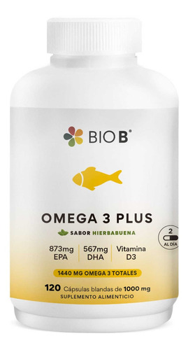 Bio B Omega 3 Plus | 873mg Epa Y 567mg Dha Sabor Hierbabuena