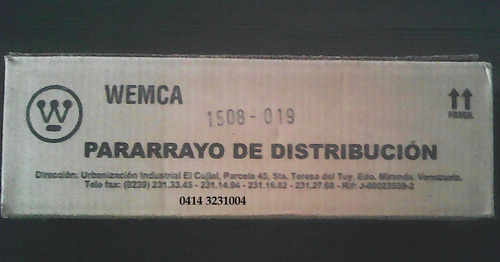 Pararrayo De Distribución15 Kv Marca Wemca 10 Ka