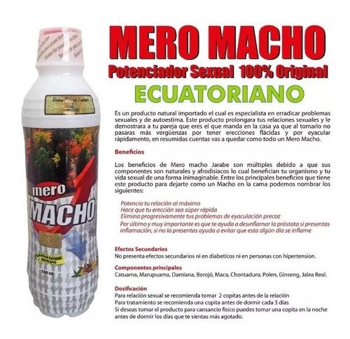Imagen 6 de 6 de Mero Macho - Jarabe Potenciador Sexual.