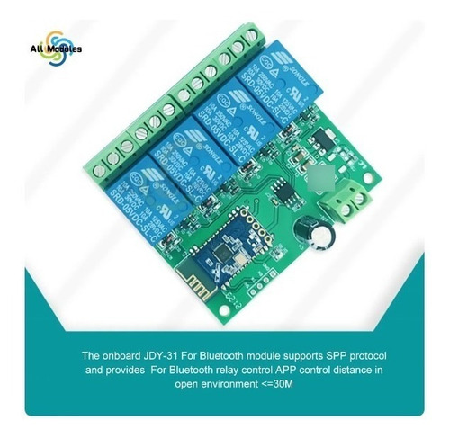 Módulo Bluetooth Con 4 Relay 12 Volts