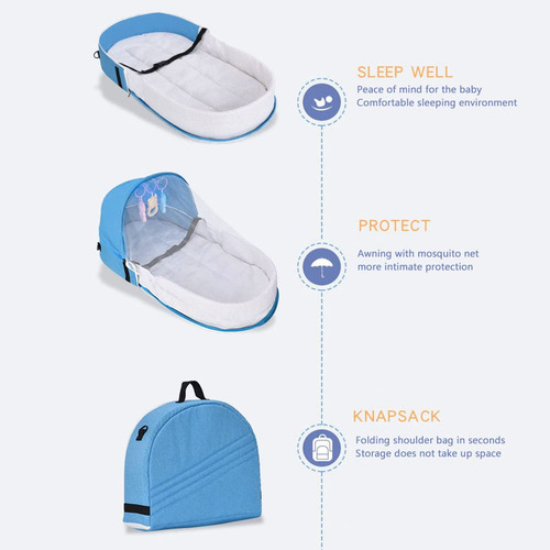 Cuna De Viaje Con Mosquitera Y Toldo Cuna Portátil