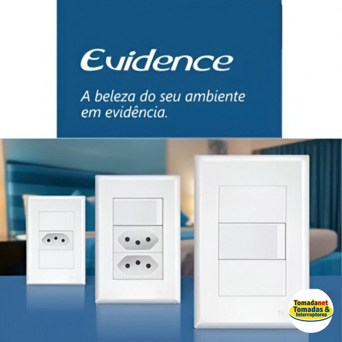 Interruptor Simples + Tomada 10a Com Placa 4x2 Fame Evidence