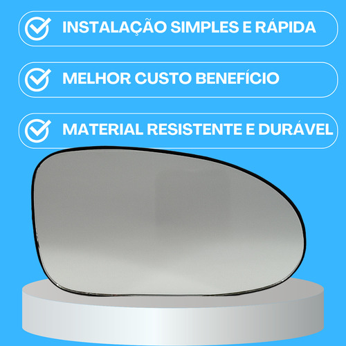 Refil Retrovisor Gol Bola 1994 A 1999 Lado Direito C/ Base