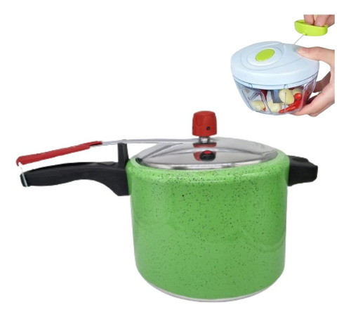 Panela De Pressão Verde 4,5 L + Mini Processador 170 Ml 