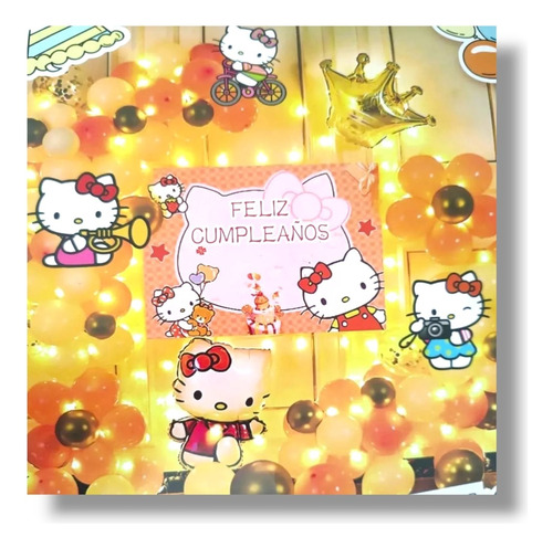 Set De Globos De Hello Kitty Decoración Fiesta Cumpleaños