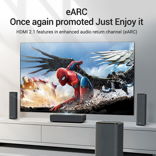 Imagen 5 de 10 de Cable Premium Hdmi 2.1 8k Earc 144hz Hdr 48gb 1.5 Mt Vention