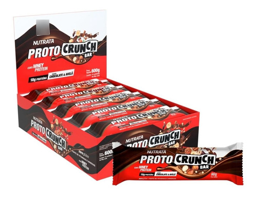 Proto Crunch Chocolate & Avelã Dp C/10 Barras De 60g Nutrata