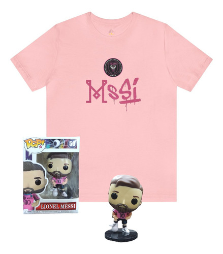 Remeras Algodon Peinado  Inter De Miami Messi + Funko 