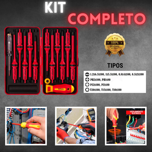 Jogo Chave Isoladas 1000v Kit 14 Und Com Imã Profissional