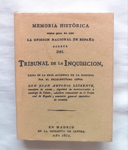 Memoria Historica Del Tribunal De La Inquisicion Oferta