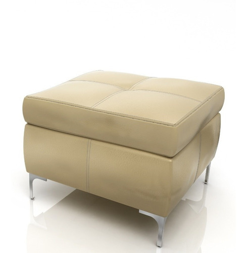 Puff Con Almohadon Suelto American Wood Con Patas Cromadas