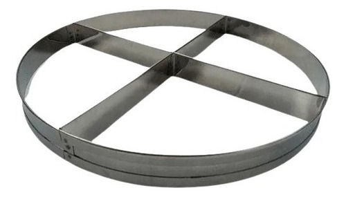 Aro Redondo Modelador De Pizza 45cm Com 4 Divisões Inox